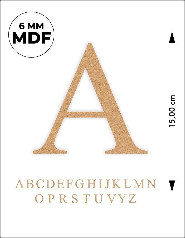 Ahşap Harf 6mm 15cm