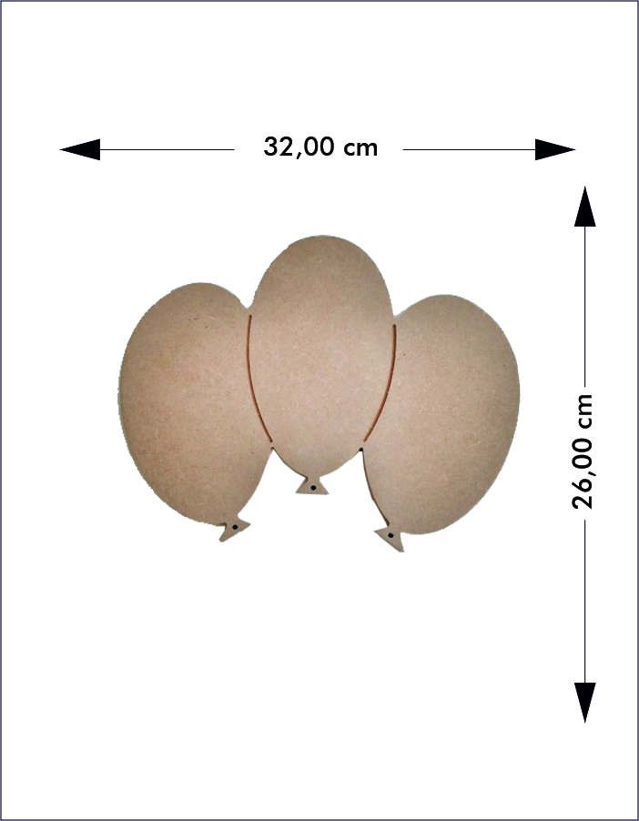 Ahşap Üçlü Balon