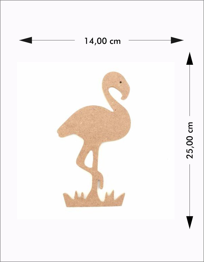 Ahşap Flamingo Küçük Boy Duvar Süsü