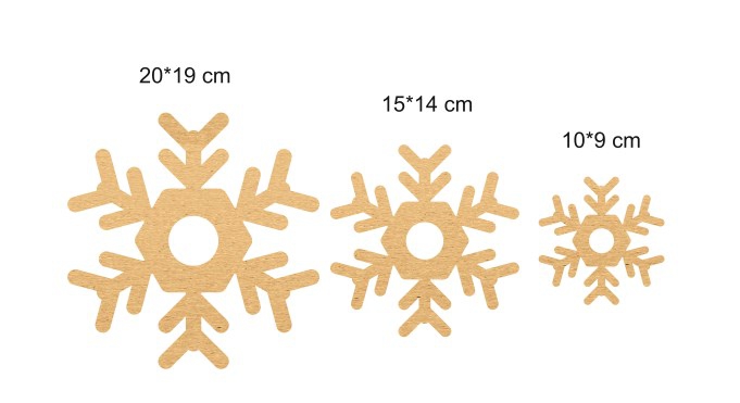 Ahşap%20Yılbaşı%20%20Kar%20Tanesi%20Üçlü%20Set