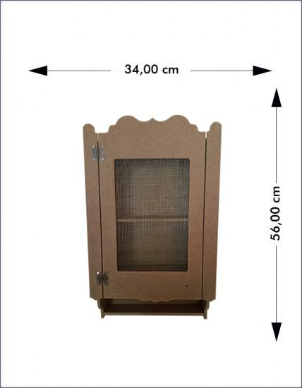 Ahşap Boyanabilir Tek Kapaklı Telli Dolap