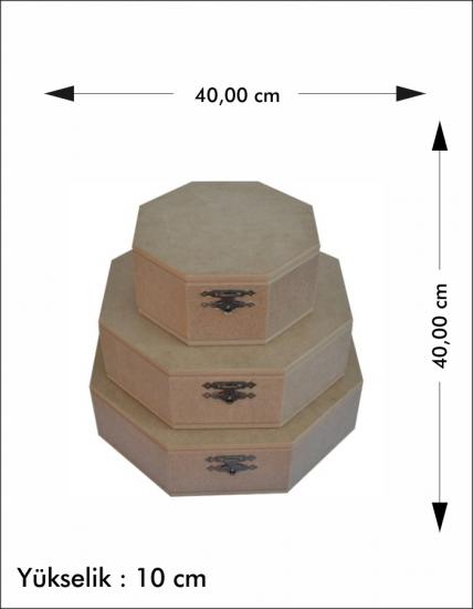 Ahşap  Sekizgen Fitilli Büyük Boy Kutu