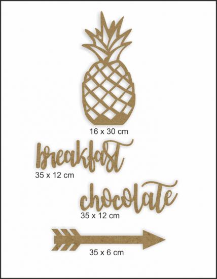 Ahşap Boyanabilir Ananas, Chocolate, Breakfast, Ok