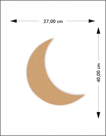 Ahşap Boyanabilir Ay Duvar Süsü