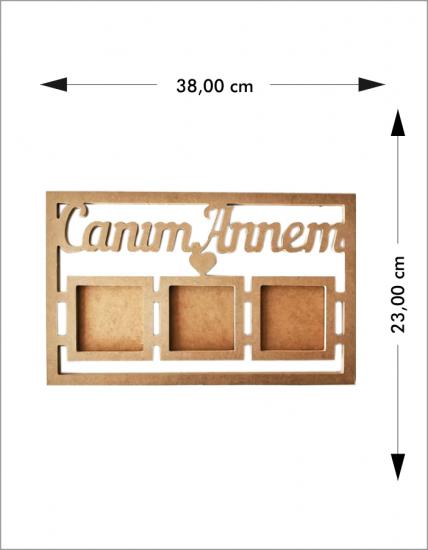 Ahşap Boyanabilir Canım Annem Foto Çerçeve