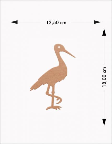 Ahşap Boyanabilir Leylek Obje