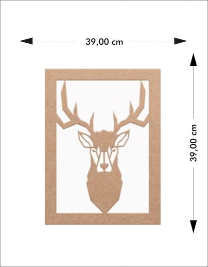 Ahşap Geyikli Duvar Süsü