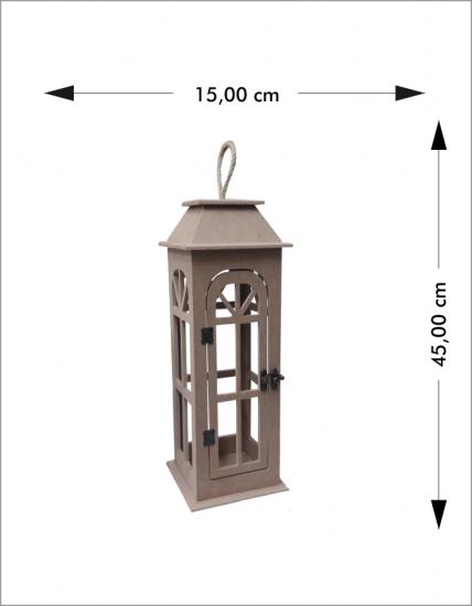Ahşap Boyanabilir Büyük Ahşap Fener 