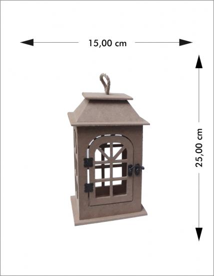 Ahşap Boyanabilir Üstü Ahşap Fener 