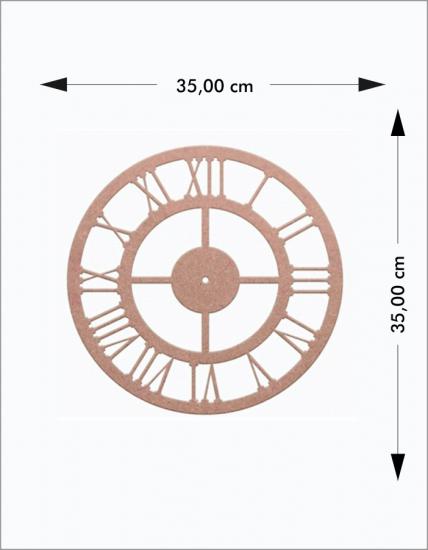 Ahşap Romen Rakamlı Saat Küçük Boy